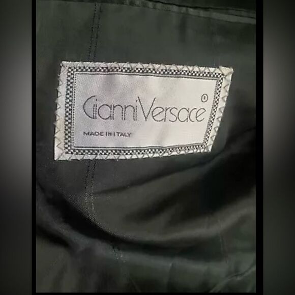 Vintage Gianni Versace 80s-90s Black/Gray Plaid Made In Italy Blazer Wool Blend - Picture 3 of 16